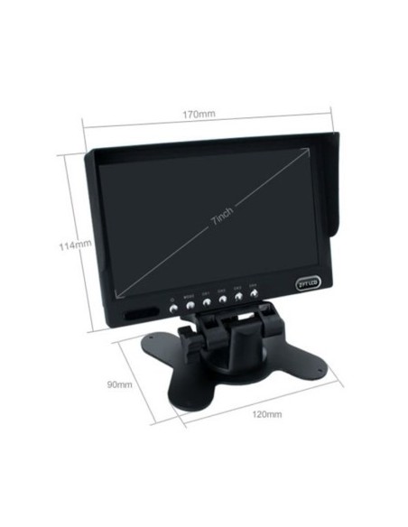 7″ Car Display with 4 Channels, 12V – 24V, D710 with Remote Control
