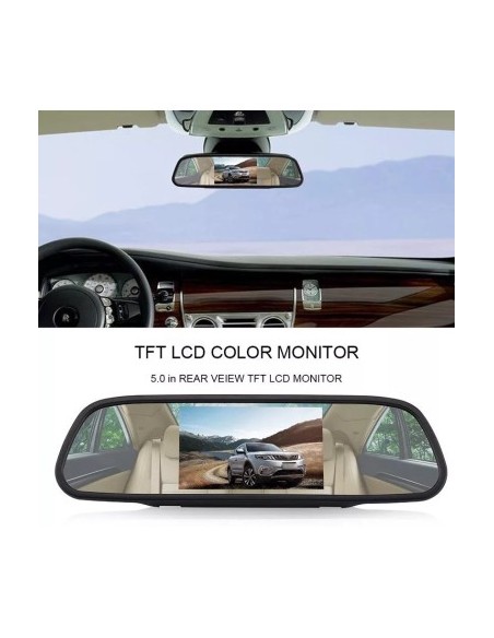 Car Display LCD 5″ on Rearview Mirror