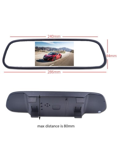 Car Display LCD 5″ on Rearview Mirror