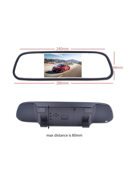 Car Display LCD 5″ on Rearview Mirror