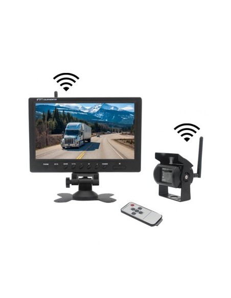 Wireless Reverse Kit with Camera and 9" Display 12V~24V, for Trucks, Coaches, Buses