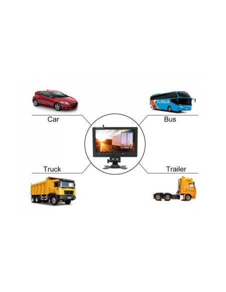Wireless Reverse Kit with Camera and 9" Display 12V~24V, for Trucks, Coaches, Buses