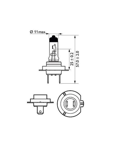 Philips H7 Racing Vision GT200 Car Bulb +200% 12V 55W