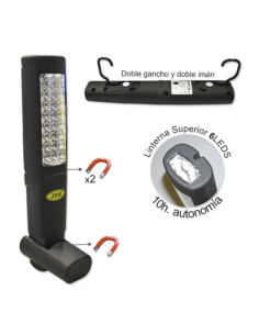Portable Work Lamp 24+6 LED Double Magnetic Support and... 2