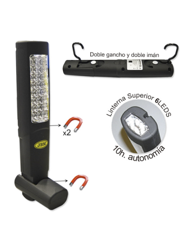 Portable Work Lamp 24+6 LED Double Magnetic...