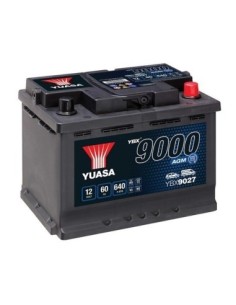 Car Battery Yuasa 9000 AGM 60Ah 640A, 243x175x190mm