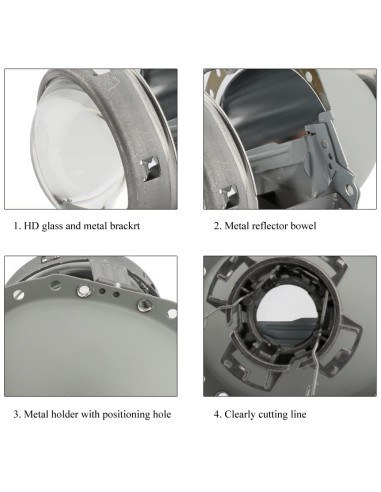 Bixenon D2S 3'' Headlight Lenses Hella E55...
