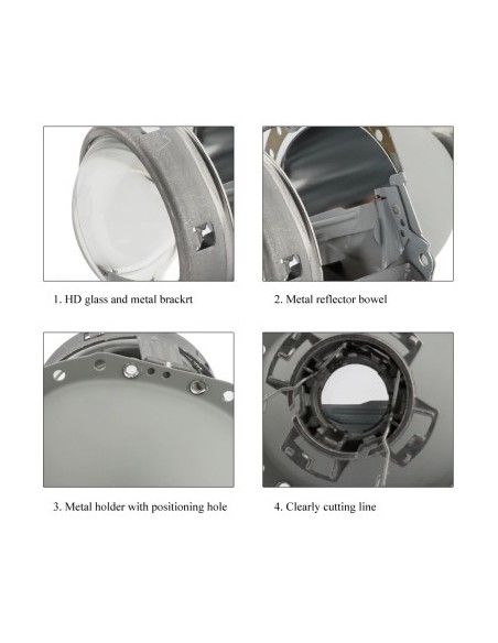 Bixenon D2S 3'' Headlight Lenses Hella E55 EvoX-R 3.0 with igniter support