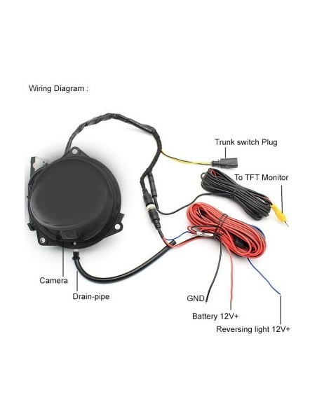 Flip rearview camera with logo for VW Golf 7