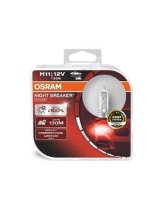 Set of 2 H11 Night Breaker Silver Bulbs Osram +100% 12V 55W