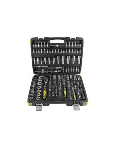 Socket Set 179 Pieces Chrome Hexagonal
