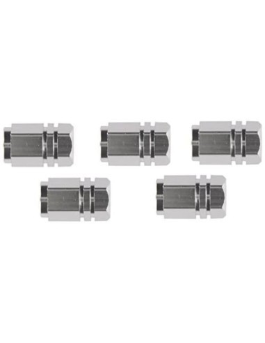 Hexagonal Aluminum Wheel Valve Caps Silver