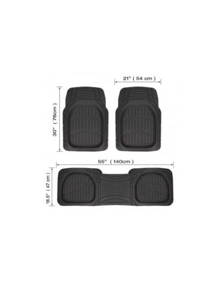 Universal tray type car mats, 4 pieces made of rubber that can be cut, black, Swiss Drive