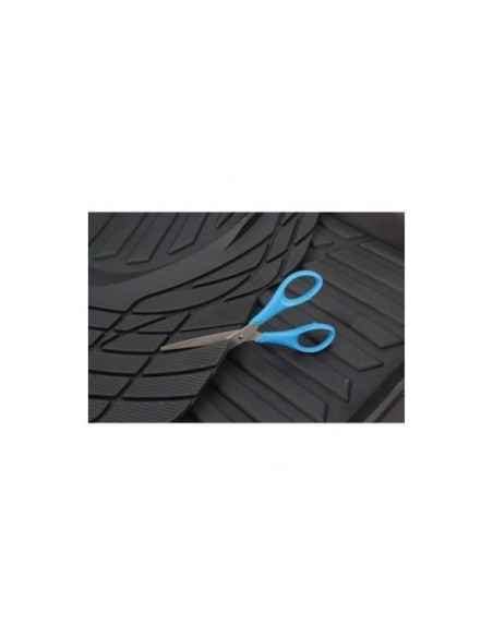 Universal tray type car mats, 4 pieces made of rubber that can be cut, black, Swiss Drive