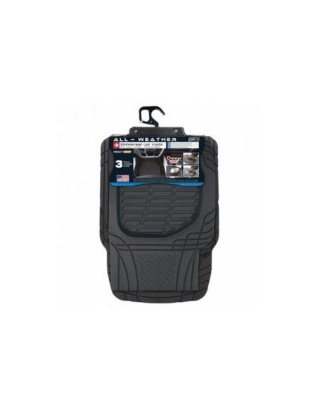 Universal tray type car mats, 4 pieces made of rubber that can be cut, black, Swiss Drive