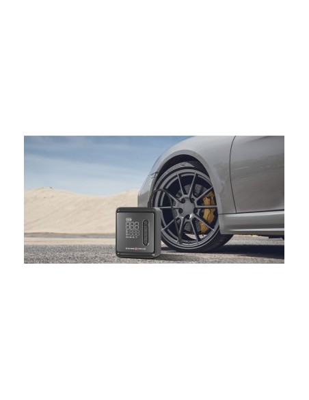 Mini portable air compressor 150 PSI, 10.3 Bar, 12V, 120W with rechargeable battery, LED lighting and 5 preset modes