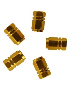 Hexagonal Aluminum Wheel Valve Caps Gold
