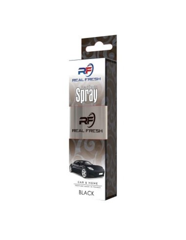 Real Fresh Car Air Freshener, Spray Black, 50ml