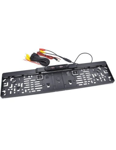 Rearview camera with license plate mount with...