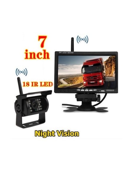 Wireless Rearview Kit with Camera and 7inch Display 12V-24V, for Trucks, Coaches, Buses