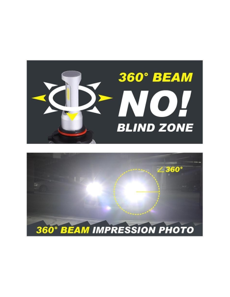 Set of 2 H1 COB Canbus LED Lights, power 72W, brightness 8000 Lm, 12V-24V