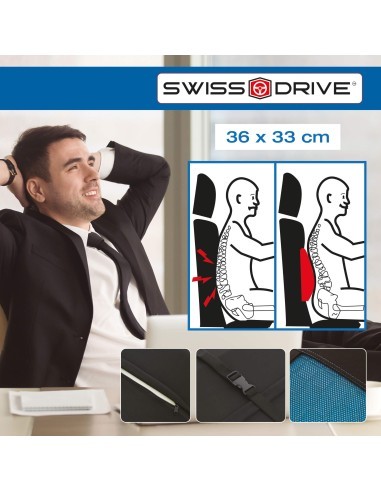 Lumbar pillow with memory foam for office or car