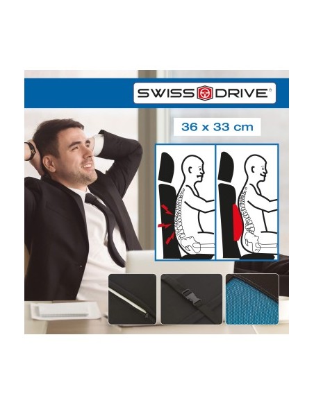 Lumbar pillow with memory foam for office or car
