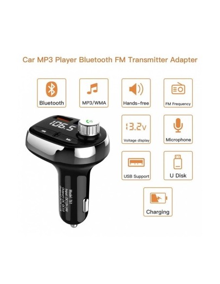FM Modulator 12-24V Bluetooth 5.0 with car charger function Super Charge 3.0 - T61