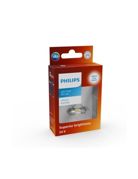 Philips Ultinon Pro7000 SL 30 mm 24V White LED Car C5w Sofit