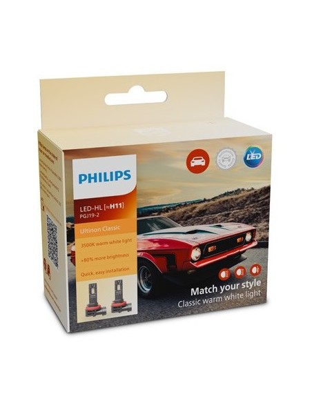 2 db H11 Philips Ultinon Classic 12V LED izzó készlet