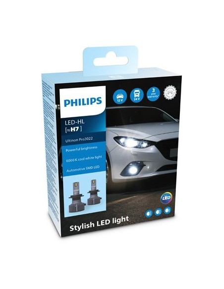 Σετ 2 Λάμπες led H7 Philips Ultinon Pro3022 HL, 12V/24V