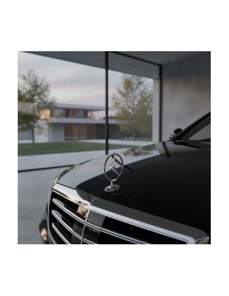 Compatible Mercedes-Benz Hood Emblem, Chrome 3D Star, Spring Clip Joint, 40 mm