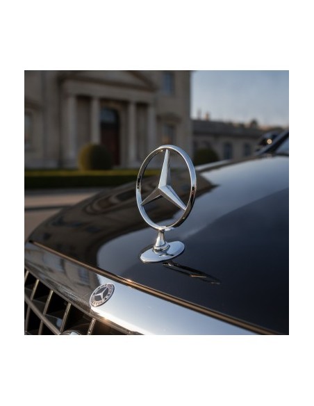 Compatible Mercedes-Benz Hood Emblem, Chrome 3D Star, Spring Clip Joint, 40 mm