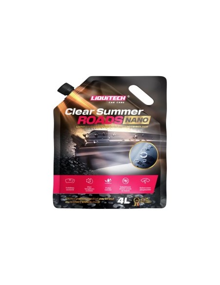 Hydrophobic Summer Windshield Fluid Auto Liquitech Clear Summer Roads Nano 4 L