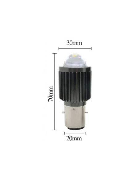 LED Bulb BA20D (H6) for motorcycle, ATV, scooter, power 15W, brightness 1200 Lm, 12V BA20D-15W