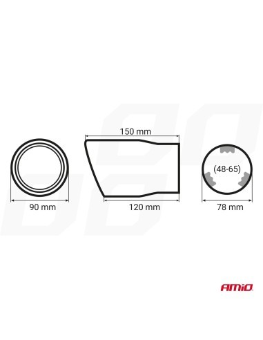 Stainless steel exhaust tip ornament 48-65mm,...