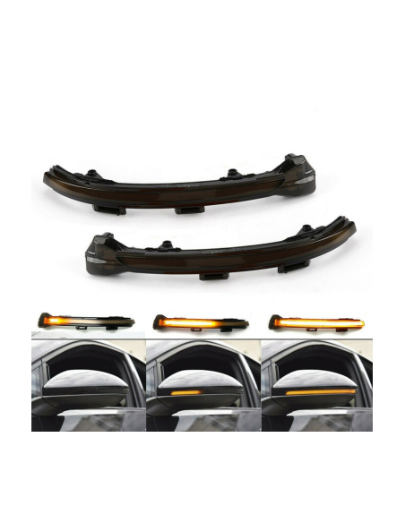 Set of 2 Dynamic Smoke LED Mirror Indicators for VW Golf VII, Touran 2, Jetta MK7