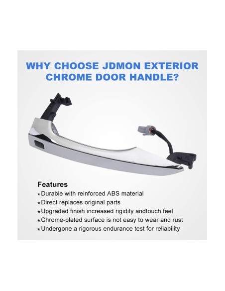 Left Front Door Handle Keyless Entry with Button, Smart Key for Hyundai Tucson 3 2015-2020