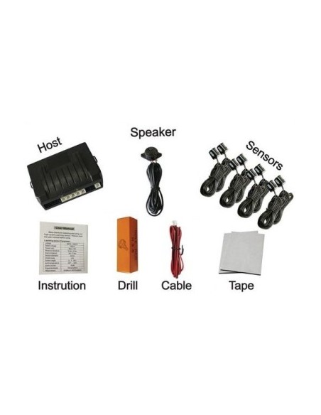 Front and rear parking sensors with 8 sensors and audible warning