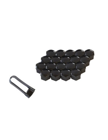 Set of 20 Black Valve Caps 21 MM + Mega Drive...