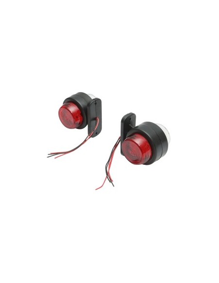 Πλευρικό Φως Σημάνσεως LED Λευκό, Κόκκινο, 12-24V, 48mm