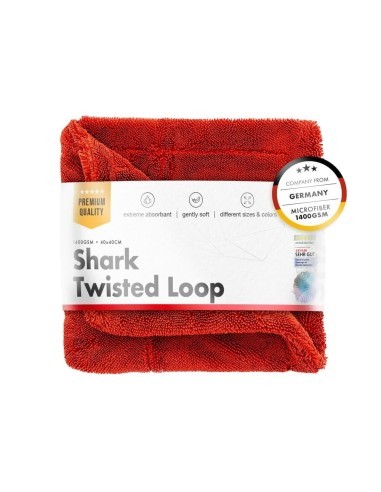Πετσέτα αυτοκινήτου ultra absorbant Chemicalworkz Shark Twisted Loop Towel, 1400GSM κόκκινη 40x40 cm