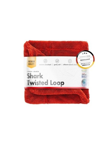 Πετσέτα αυτοκινήτου ultra absorbant Chemicalworkz Shark Twisted Loop Towel, 1400GSM κόκκινη 40x40 cm