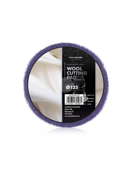 Abrasív polírozó korong gyapjúval, lila Chemicalworkz Wool Cutting Pad 125MM
