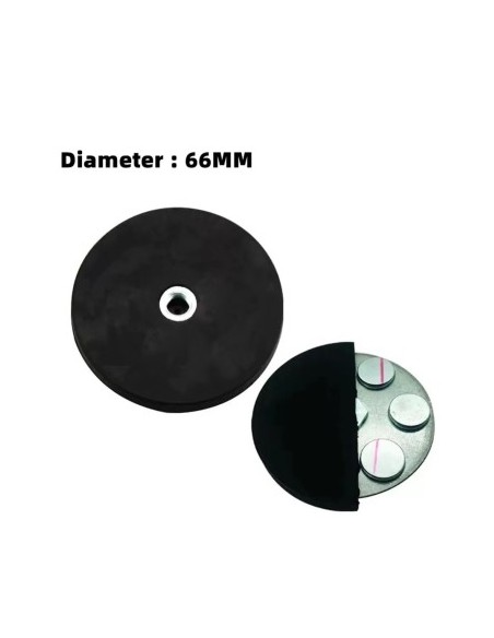 Set of 2 magnetic mounts for Led Bar installation, strength 80kg, diameter 66mm, screw M6