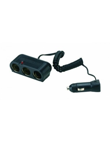 Triple Socket with Extensible Cable 12V/24V...