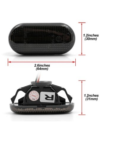 Set of 2 Dynamic LED Wing Indicators for Nissan...