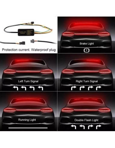 Red LED Strip for Rear with Signal, Brake, and...