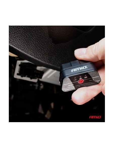 OBD2 Auto Diagnosis Tester, Wireless, ON-OFF Button, Compatible with Android IOS, 12-24V, AMiO