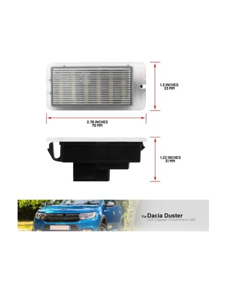 Λάμπα πορτμπαγκάζ με Led για Dacia, Renault, Nissan